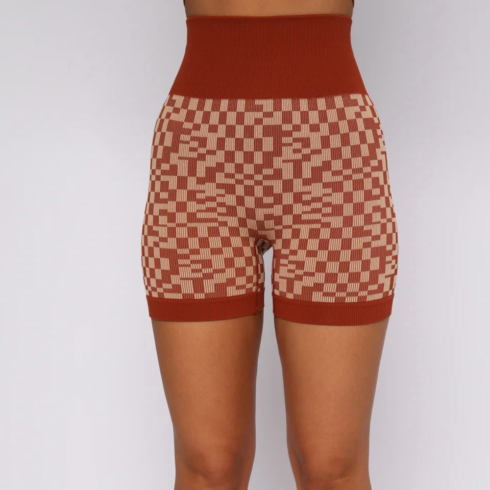 Whitefox x Sarah’s Day Mojave Seamless Bike Shorts in Burnt Clay Mirage
